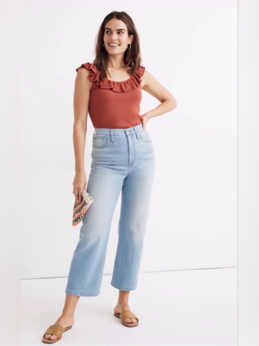 Madewell Slim Wide Leg Crop Jeans Size 27 Raebrook Wash